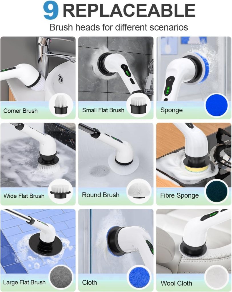 9 In 1 Spin Scrubber Cleaning Brush Mop