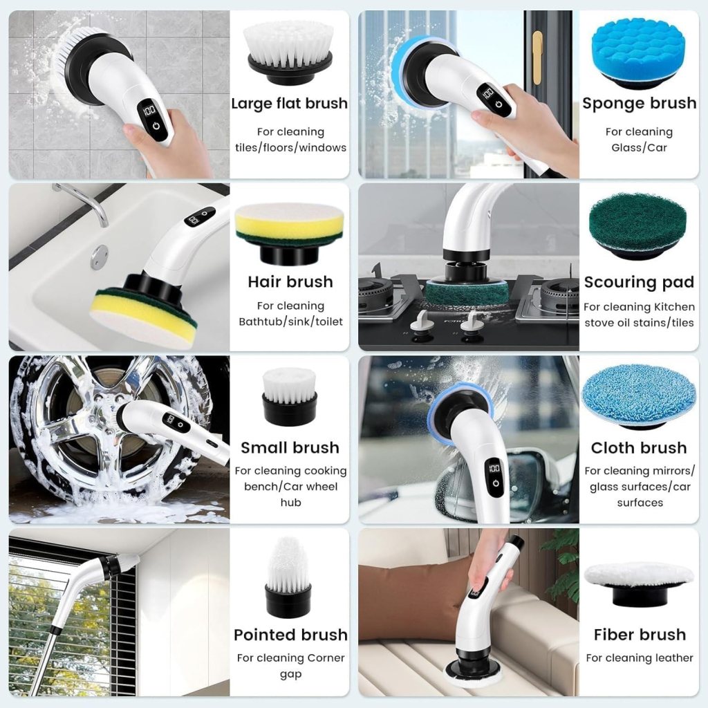 9 In 1 Spin Scrubber Cleaning Brush Mop